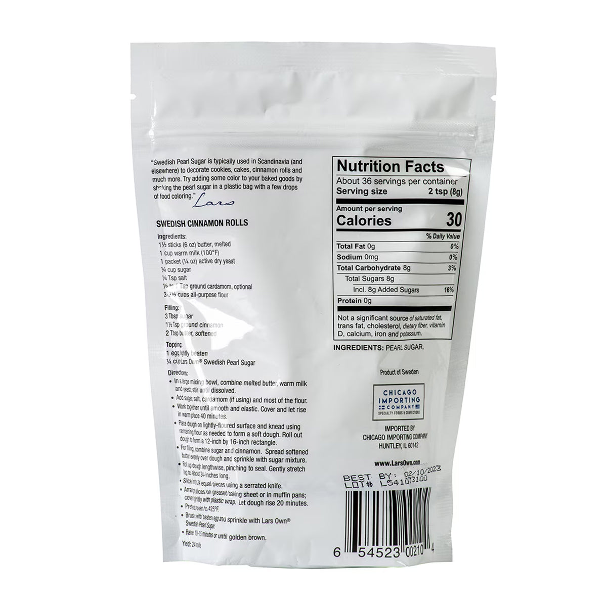 Lars Own Swedish Pearl Sugar - 10 oz
