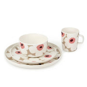 Marimekko Unikko Pink / Tan / Brown 16pc Dinnerware Set