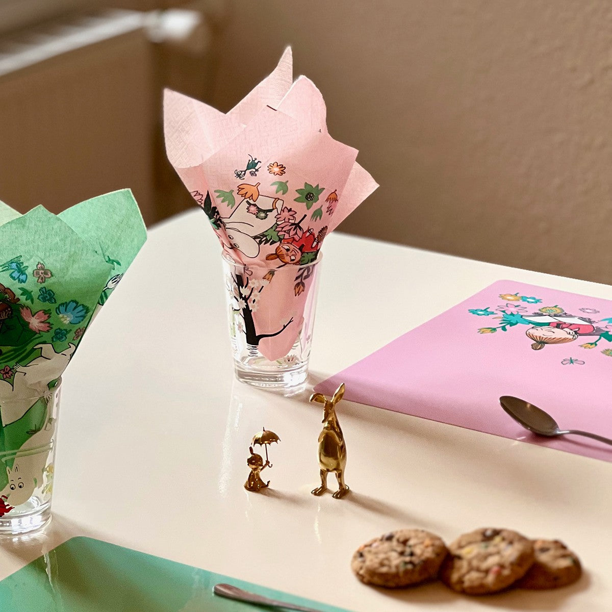 Moomin Snorkmaiden & Little My Pink Placemat
