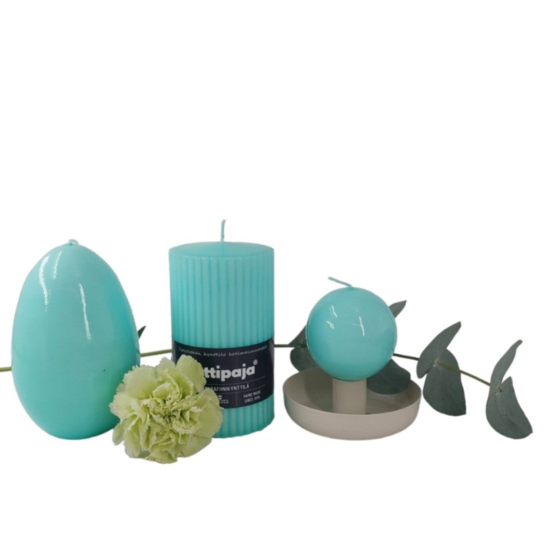 Festivo Glossy Water Green Ball Candles - Set of 2