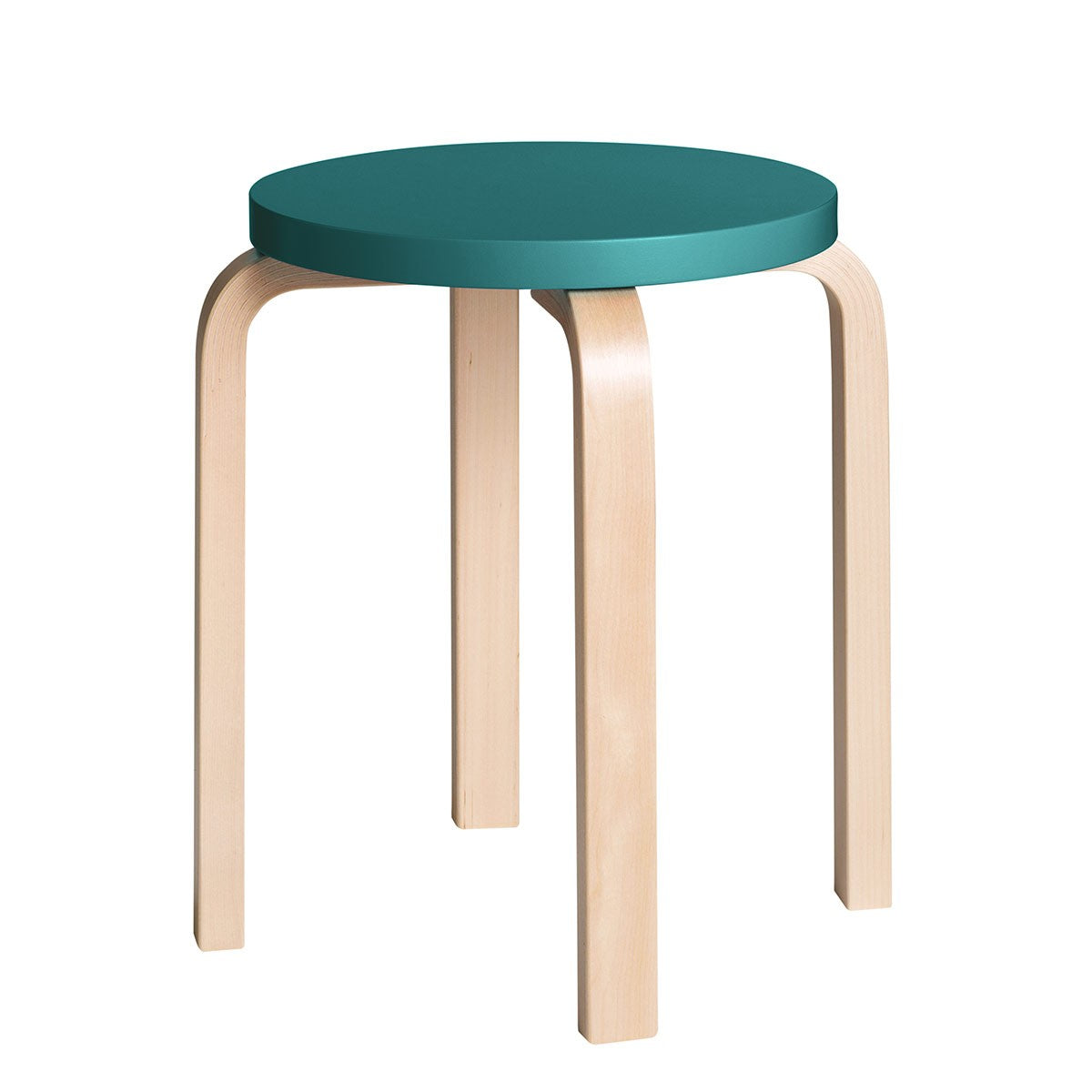 Artek Alvar Aalto Anniversary Stool E60 - Four Legged Stool - Petrol