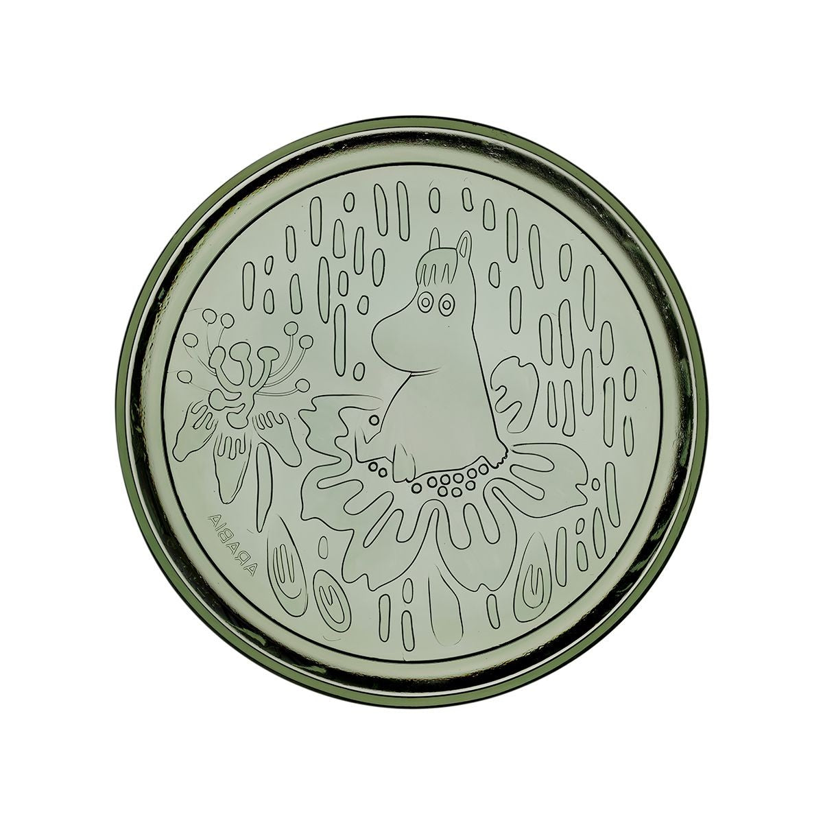 Arabia Moomin Mystical Forest Pine Green Glass Snack Plate