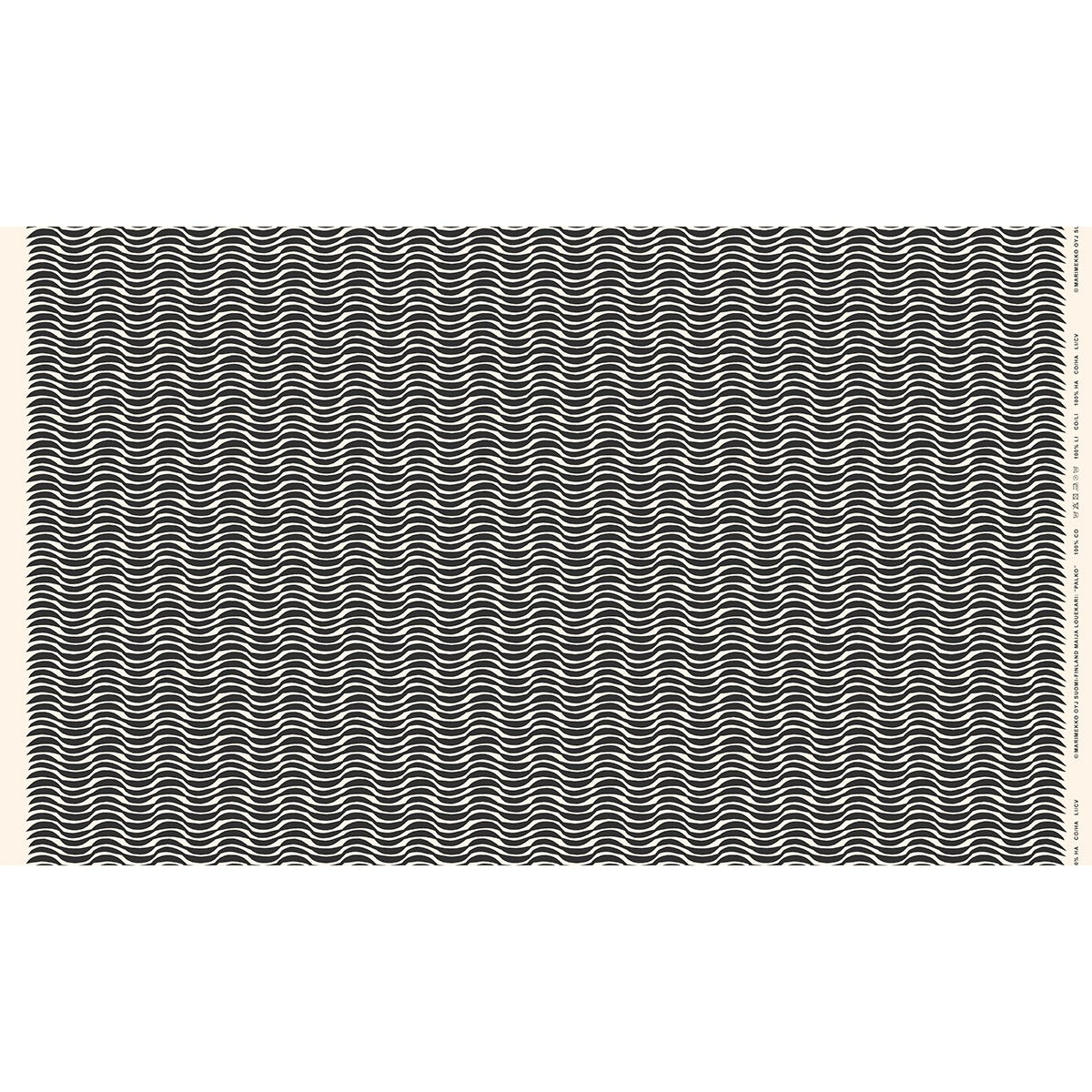 Marimekko Palko Charcoal / Off White Cotton Fabric