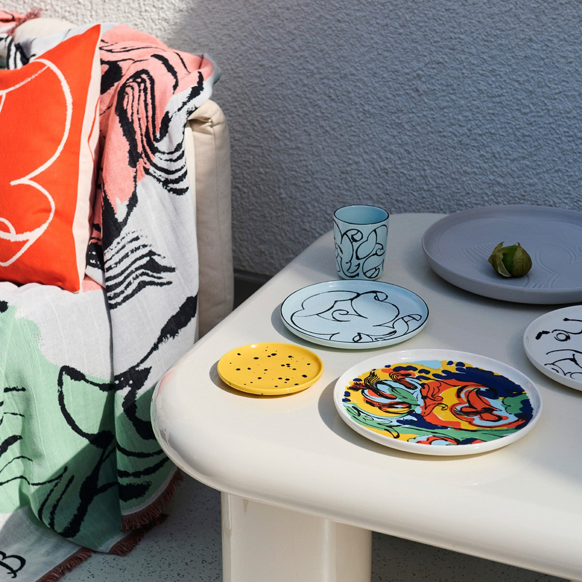 Marimekko Pistilla Mint / Black Salad Plate