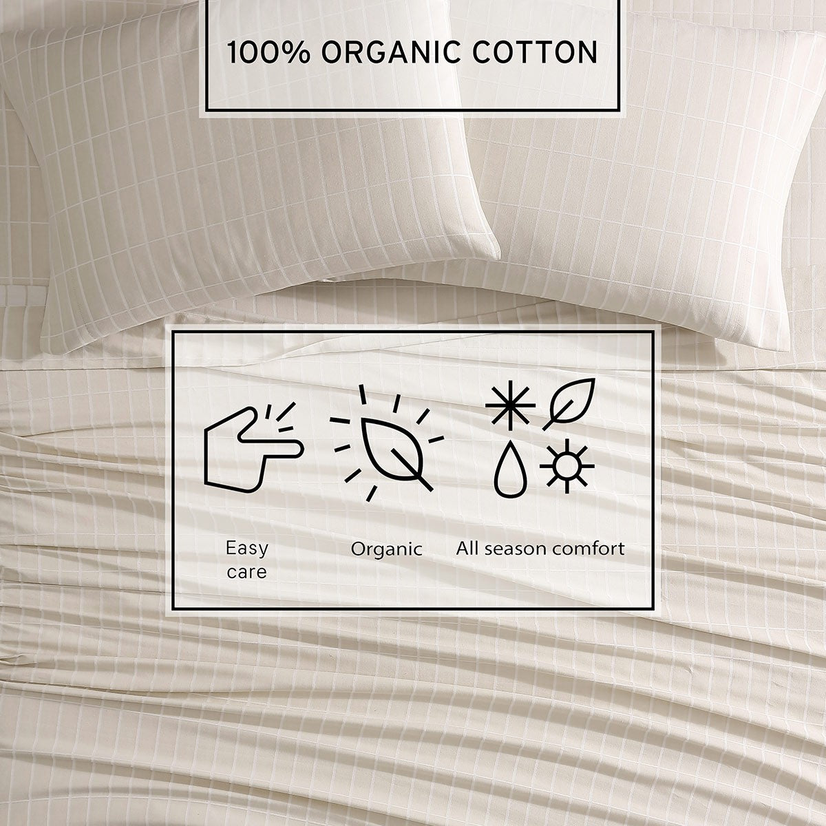Marimekko Pieni Tiiliskivi Beige / White King Sheet Set