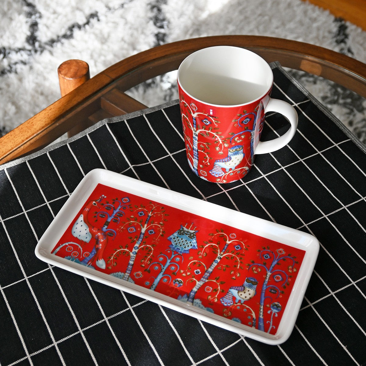 iittala Taika Red Rectangle Plate