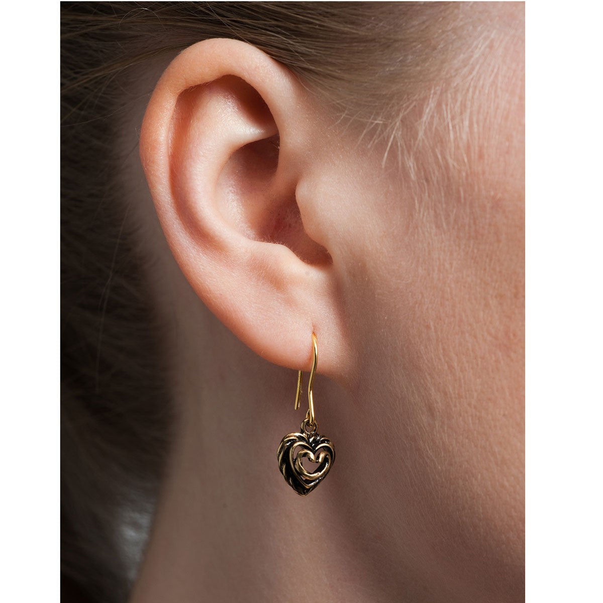 Kalevala Heart of the House Bronze Hook Earrings