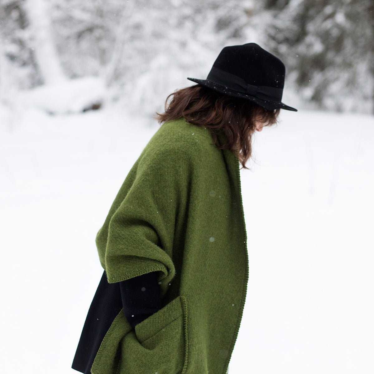 Lapuan Kankurit Uni Olive Wool Pocket Shawl