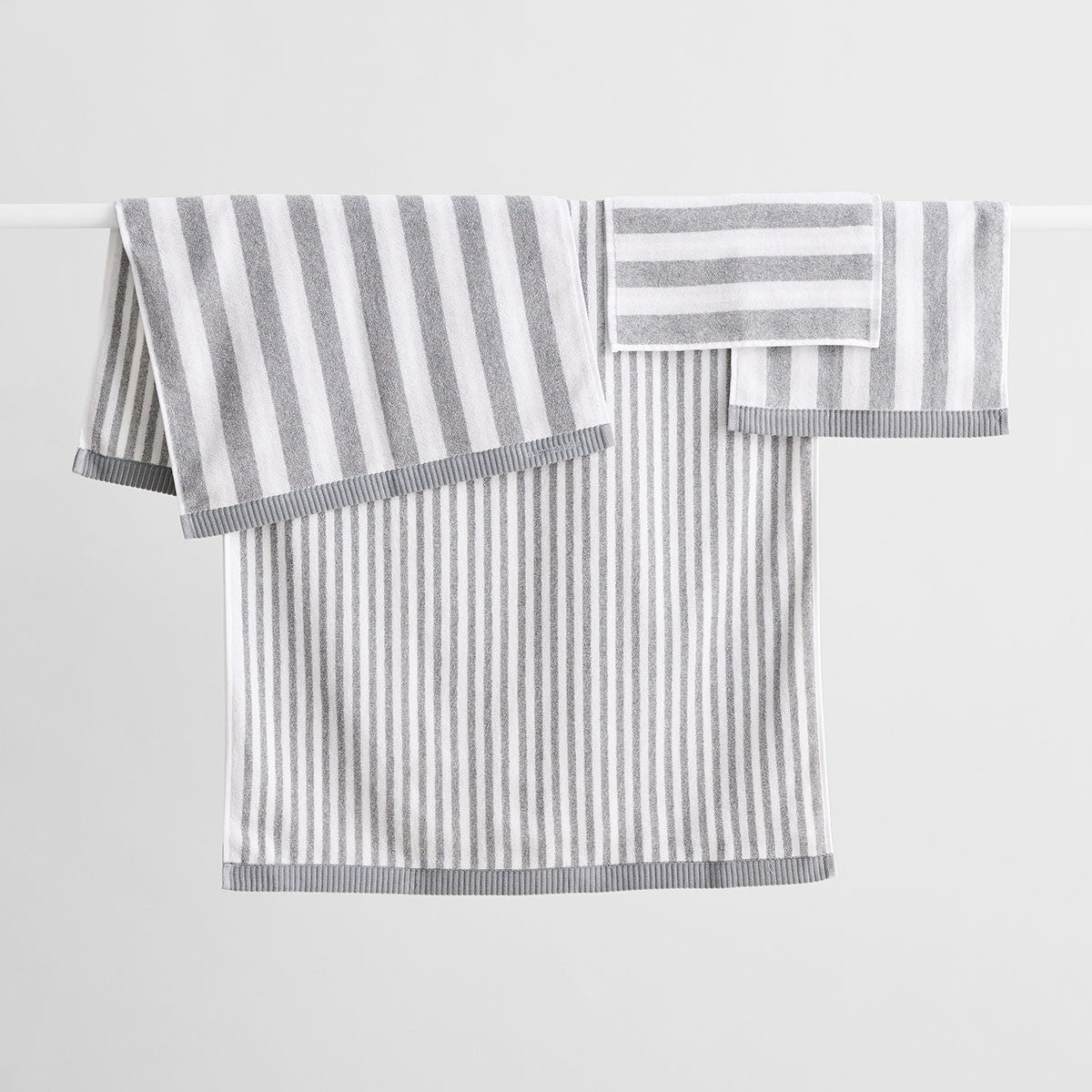 Marimekko Kaksi Raitaa Heather Grey / White Washcloth