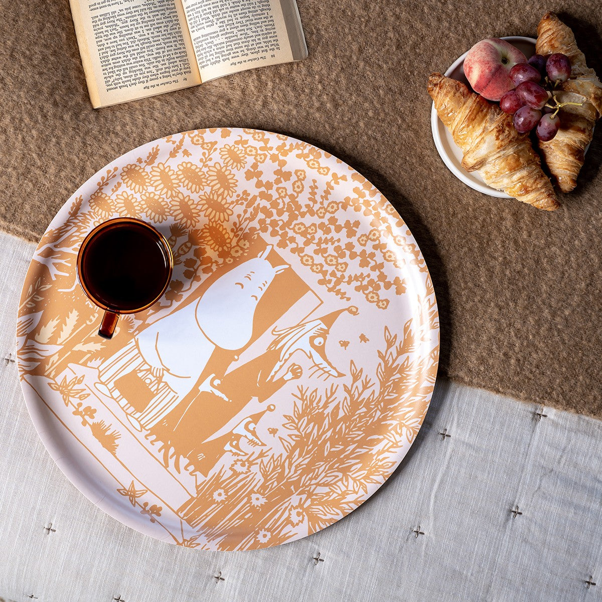 Muurla Moomin Wild Garden Light Orange Large Round Tray