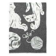 Lapuan Kankurit Kissanpaivat Dark Grey / White Wool Blanket