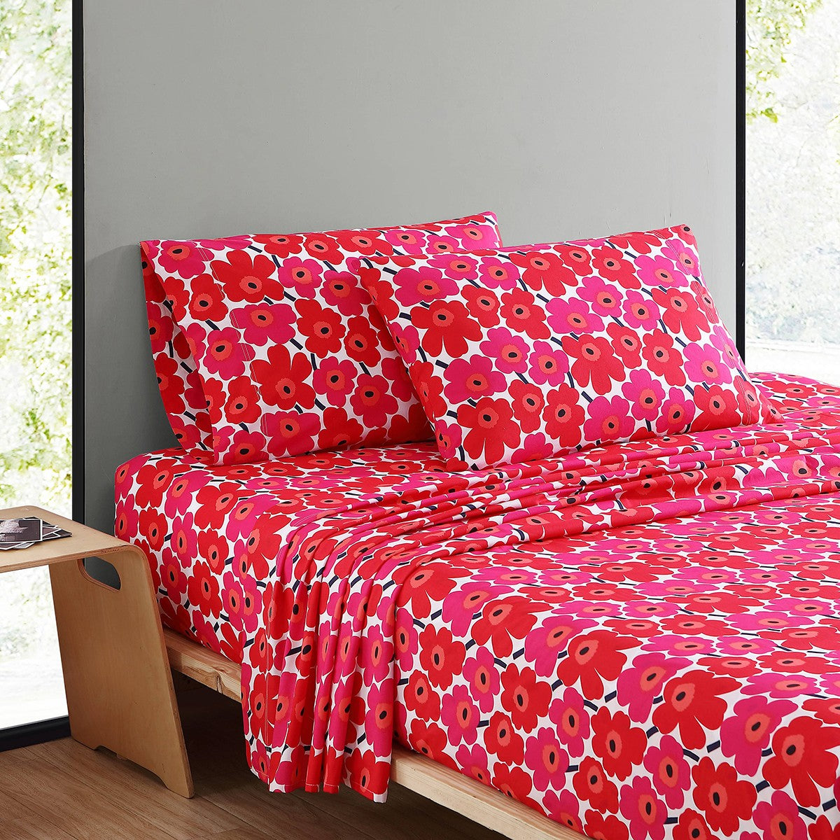 Marimekko Mini Unikko Red King Sheet Set