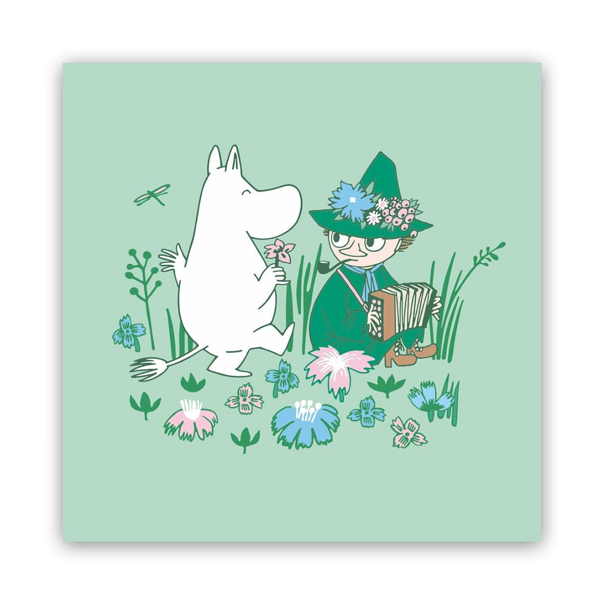 Moomintroll and Snufkin Green Lunch Napkins