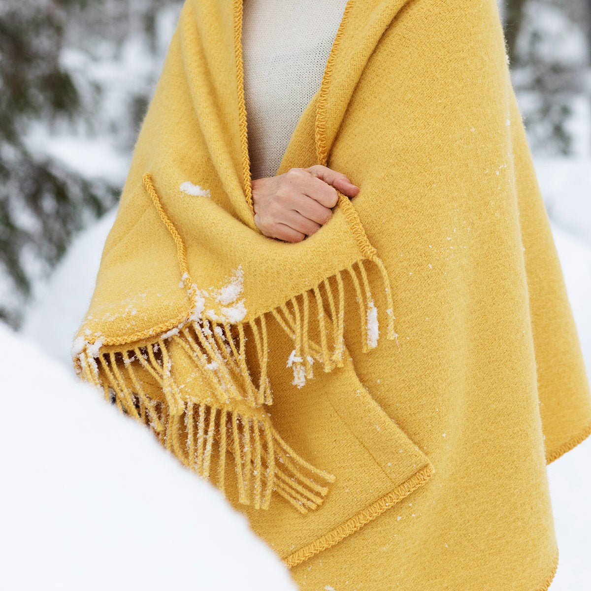 Lapuan Kankurit Uni Yellow Wool Pocket Shawl