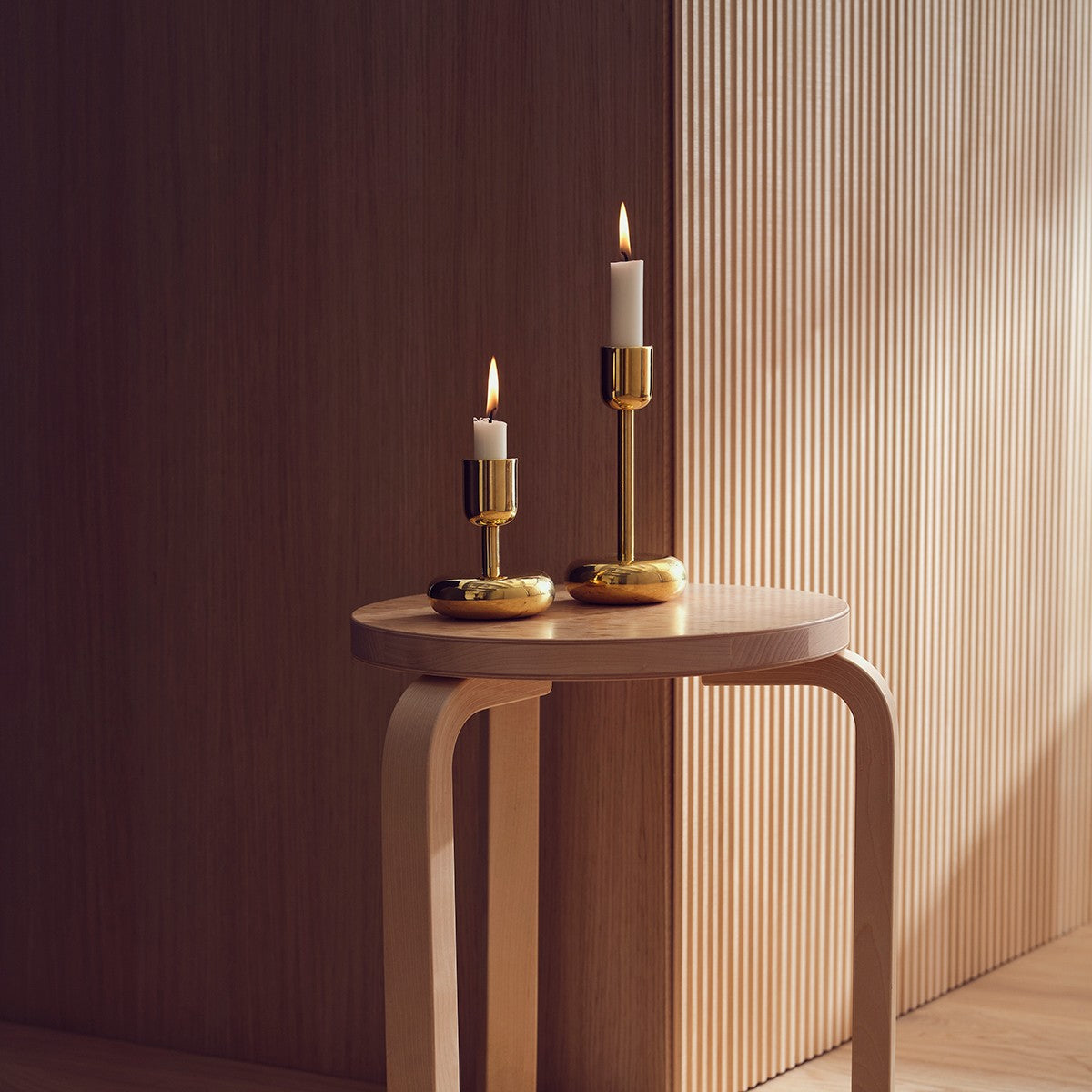 iittala Nappula Brass Tall Candle Holder