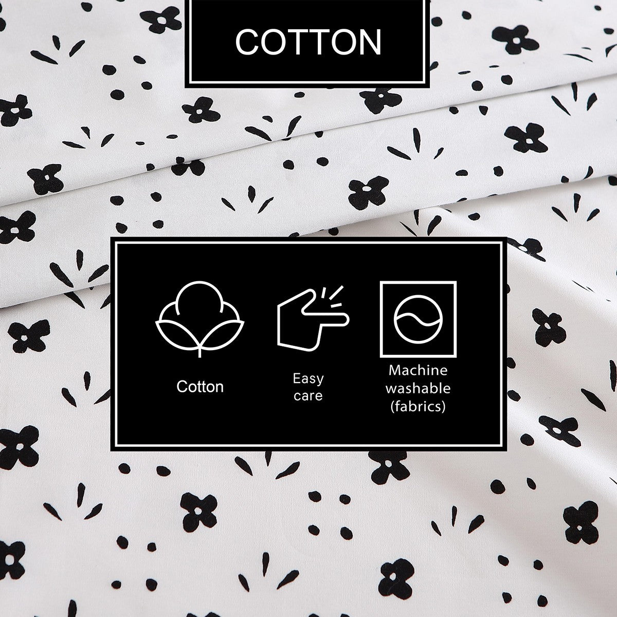 Marimekko Kukkaketo White / Black Full Sheet Set
