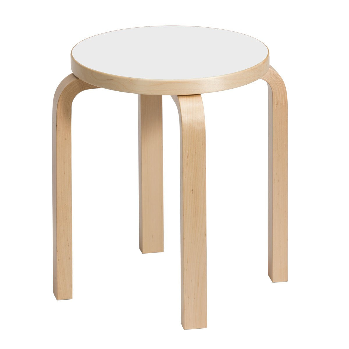 Artek Alvar Aalto E60 - Four Legged Stool - White Laminate