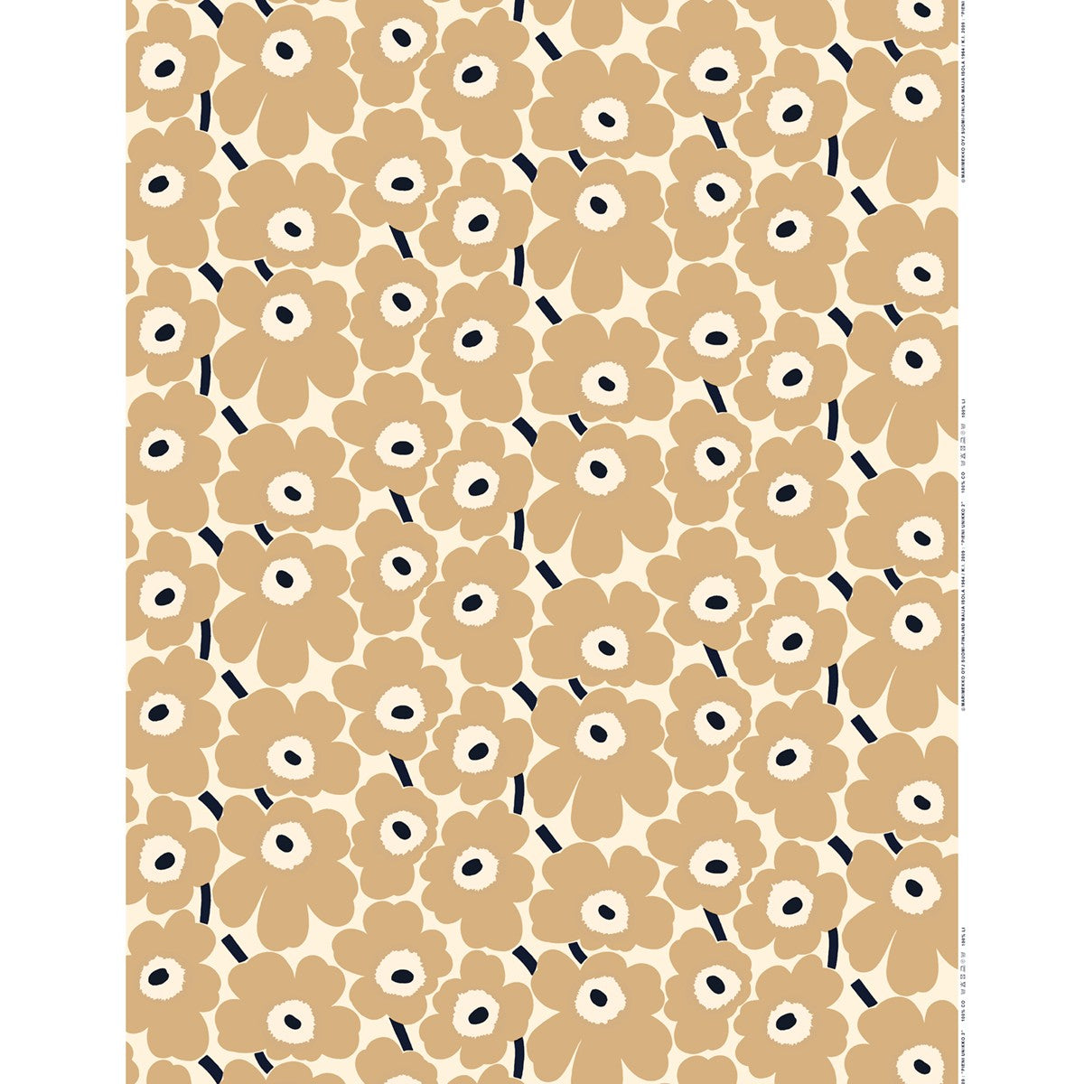 Marimekko Pieni Unikko Beige Acrylic-Coated Cotton Fabric