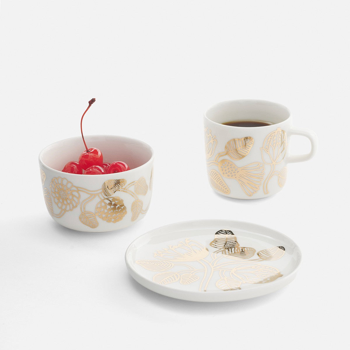 Marimekko Tiara Gold / White Dessert Bowl