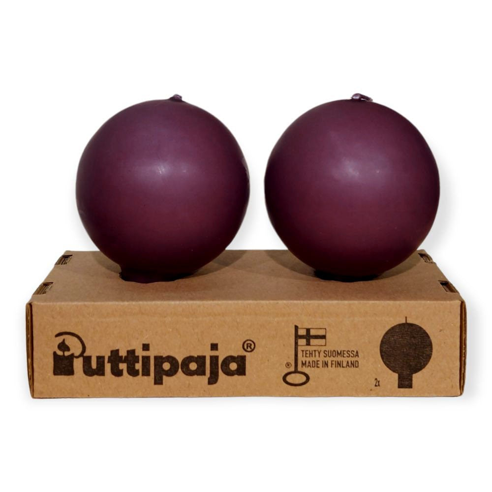 Festivo Plum Ball Candles - Set of 2