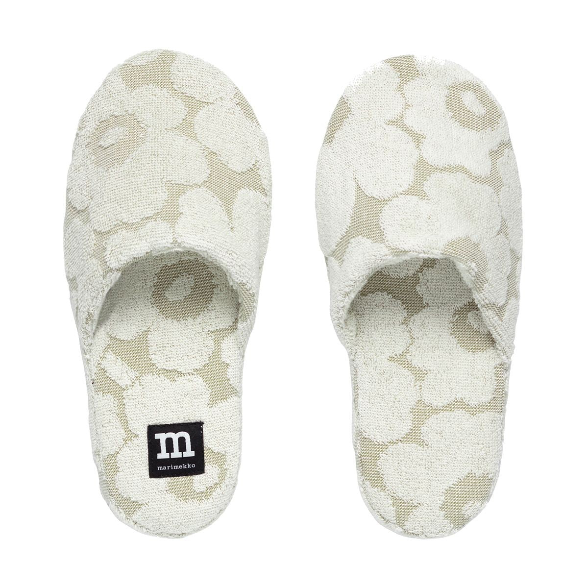 Marimekko Unikko Olive Green / Cream Slippers