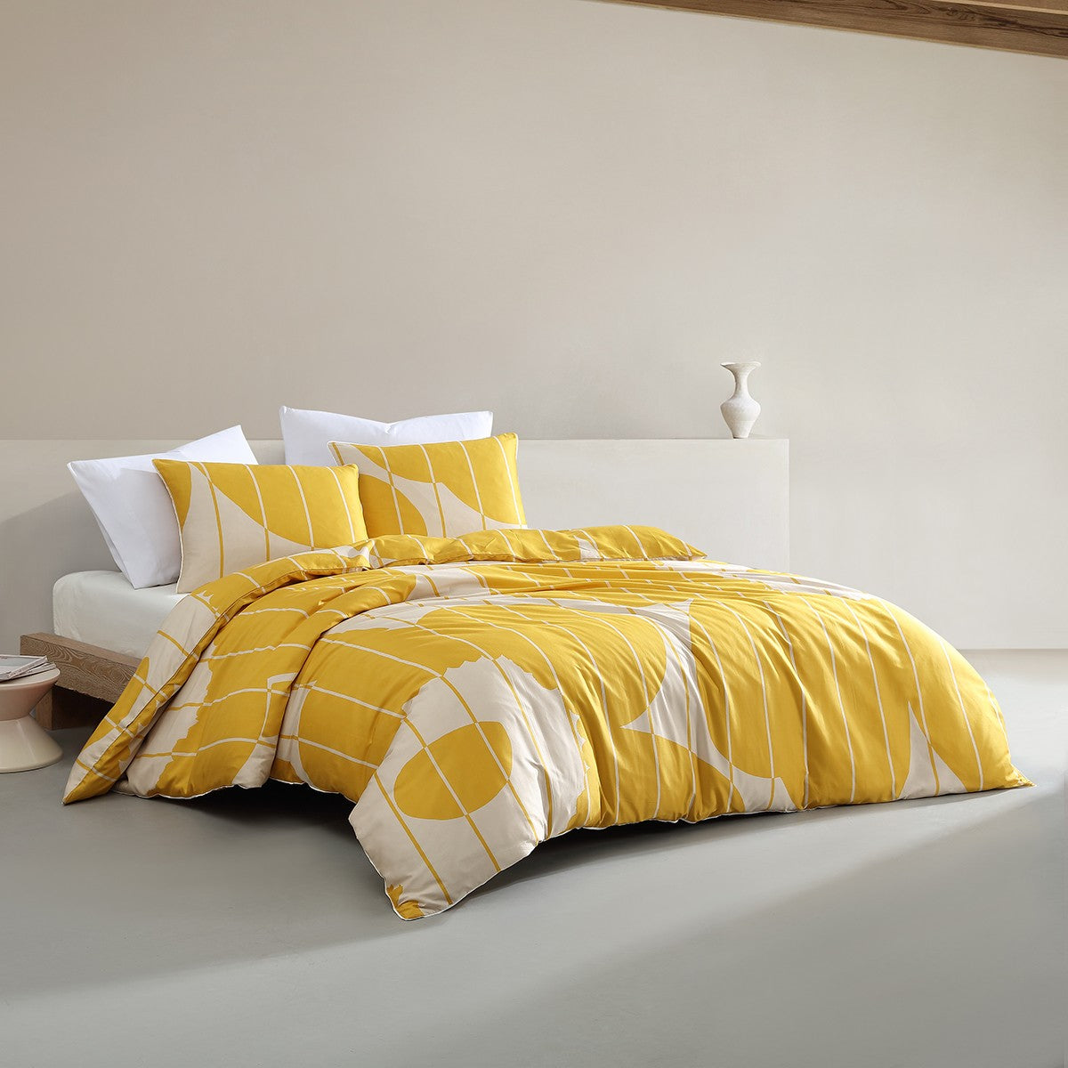 Marimekko Vesi Unikko Yellow / Beige Duvet Cover Set - King