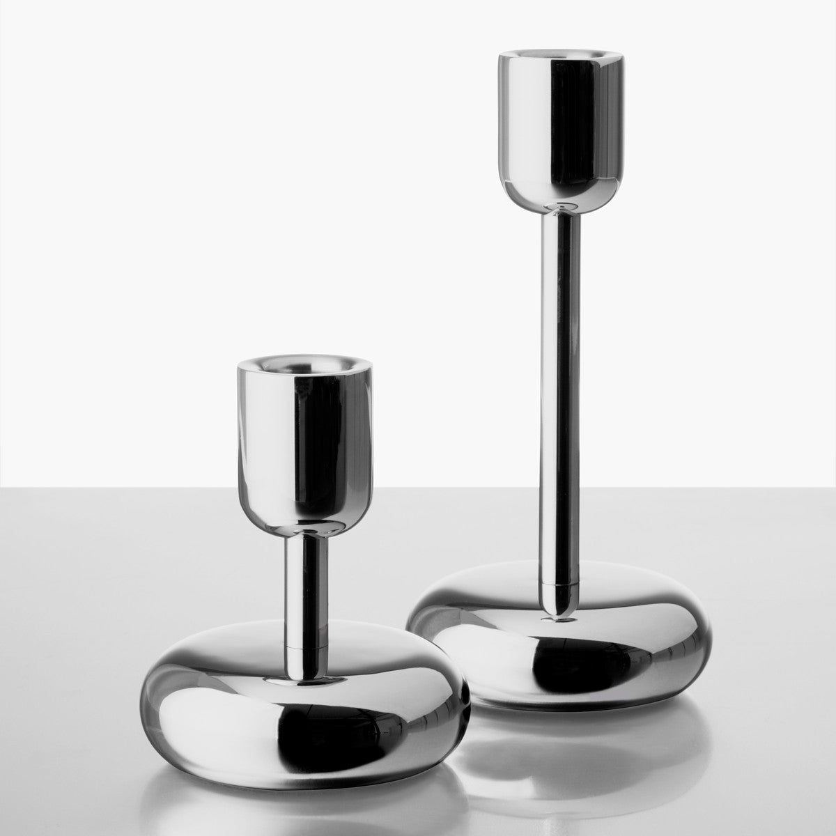 iittala Nappula Stainless Steel Tall Candle Holder