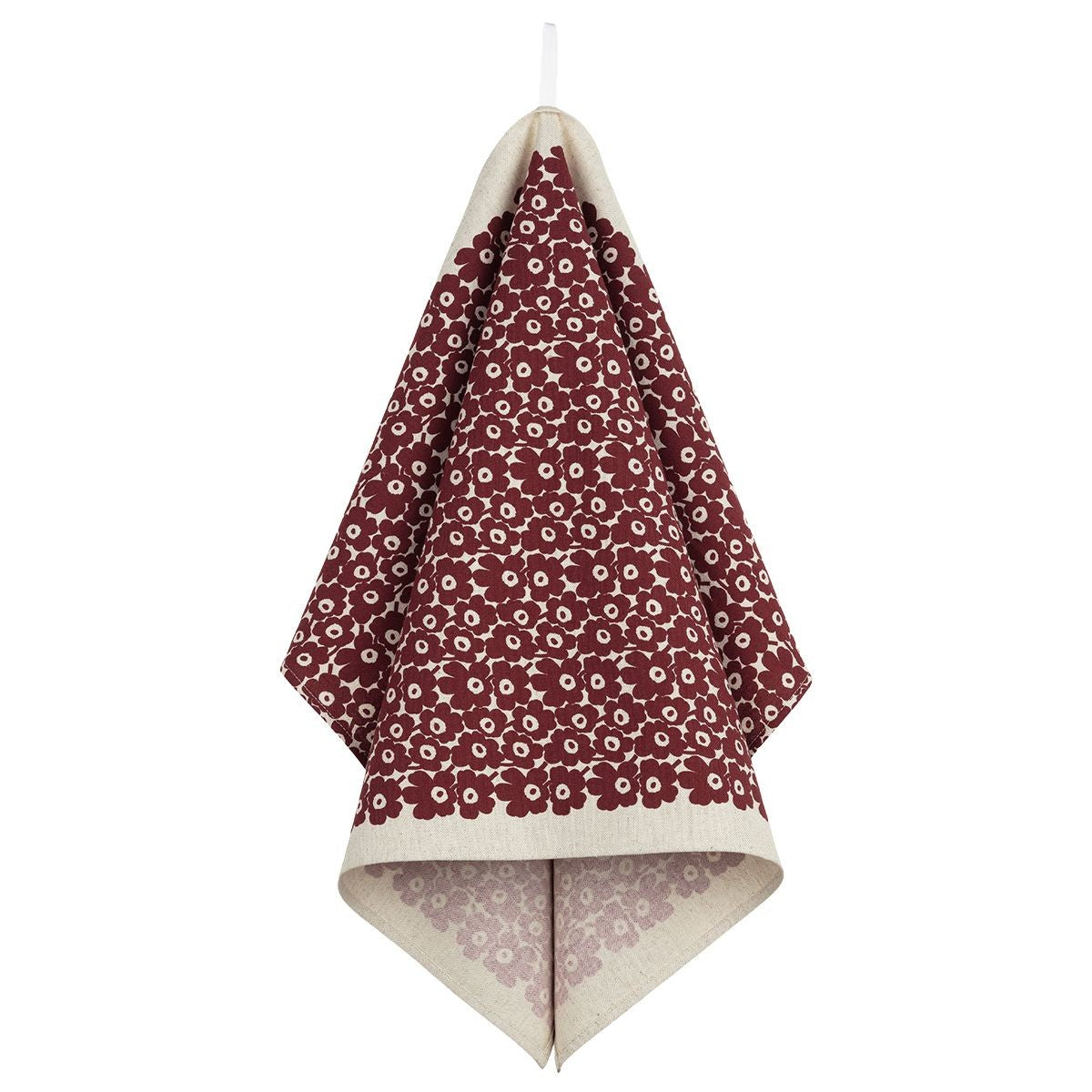 Marimekko Pikkuinen Unikko Burgundy / Cream Tea Towel