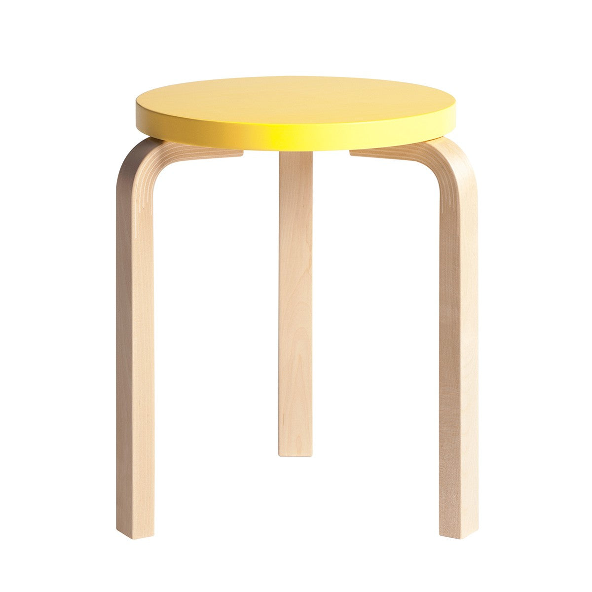Artek Alvar Aalto Anniversary Stool 60 - Three Legged Stool - Yellow