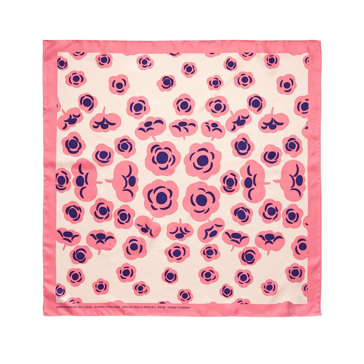 Marimekko Lauhtua Tumma Pink / Purple / Cream Silk Scarf