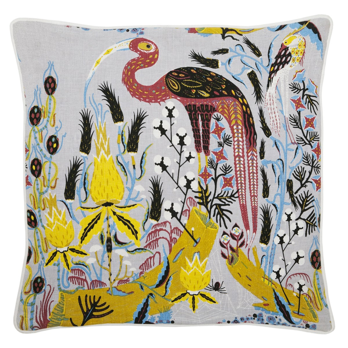 Klaus Haapaniemi Crane Grey Throw Pillow