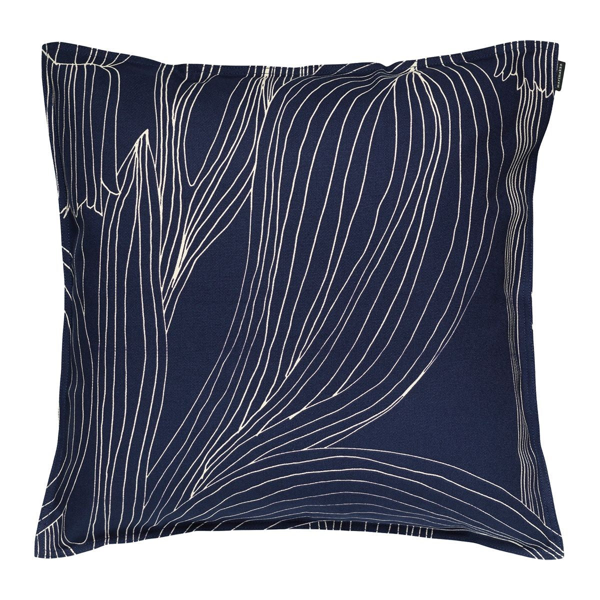 Marimekko Kukat Puhkeavat Midnight Blue / Straw Throw Pillow
