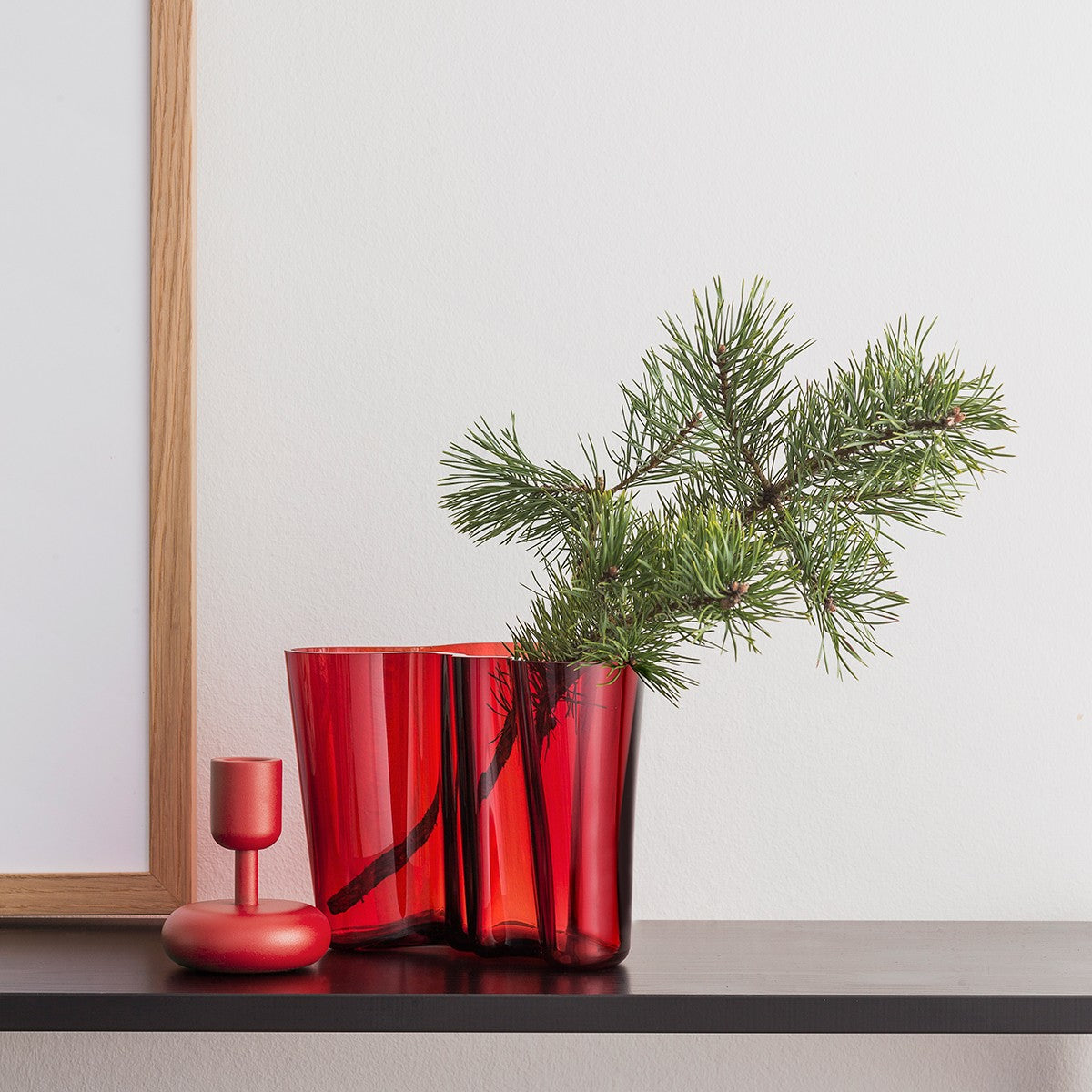 iittala Aalto Cranberry Vase - 6-1/4"