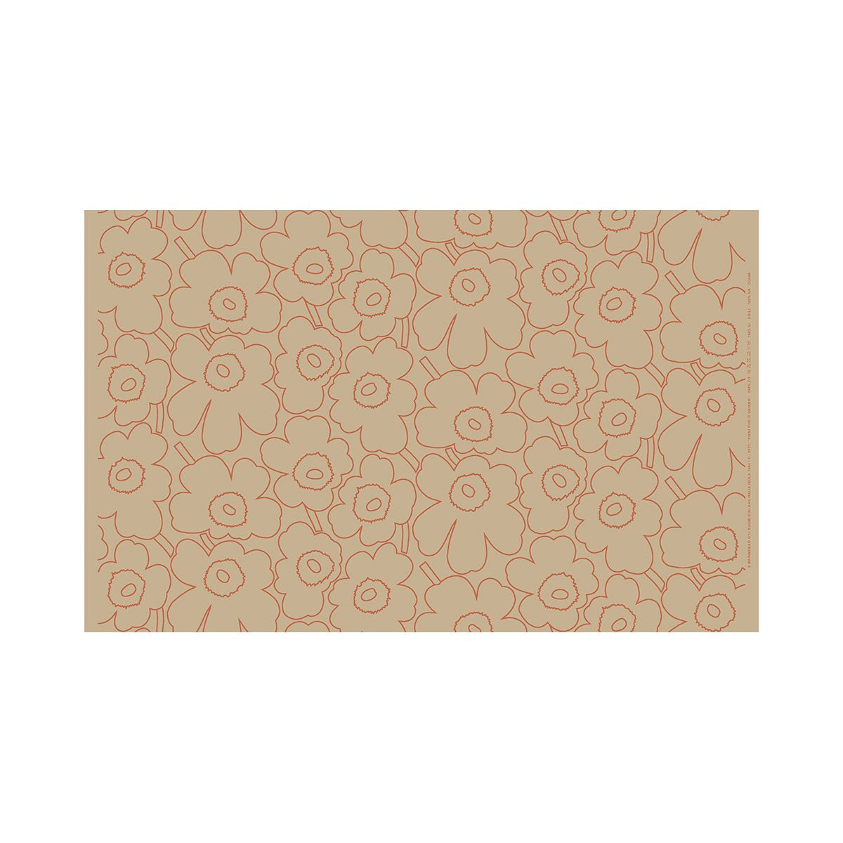 Marimekko Pieni Piirto Unikko Sand / Terracotta Cotton-Linen Fabric