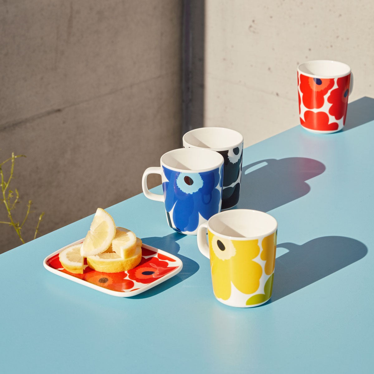 Marimekko Unikko Red Mugs - Set of 4