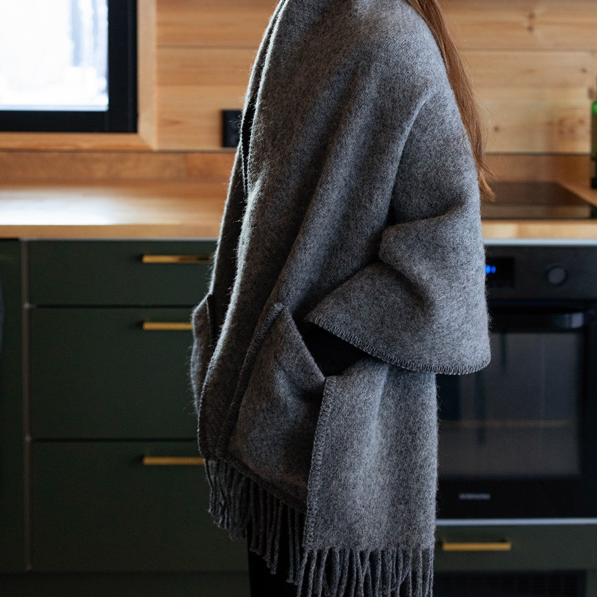 Lapuan Kankurit Uni Grey Wool Pocket Shawl