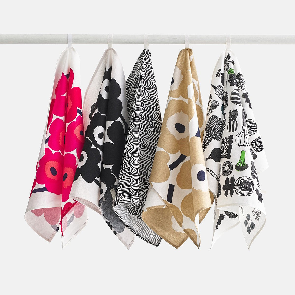 Marimekko Pieni Unikko Red Tea Towels - Set of 2
