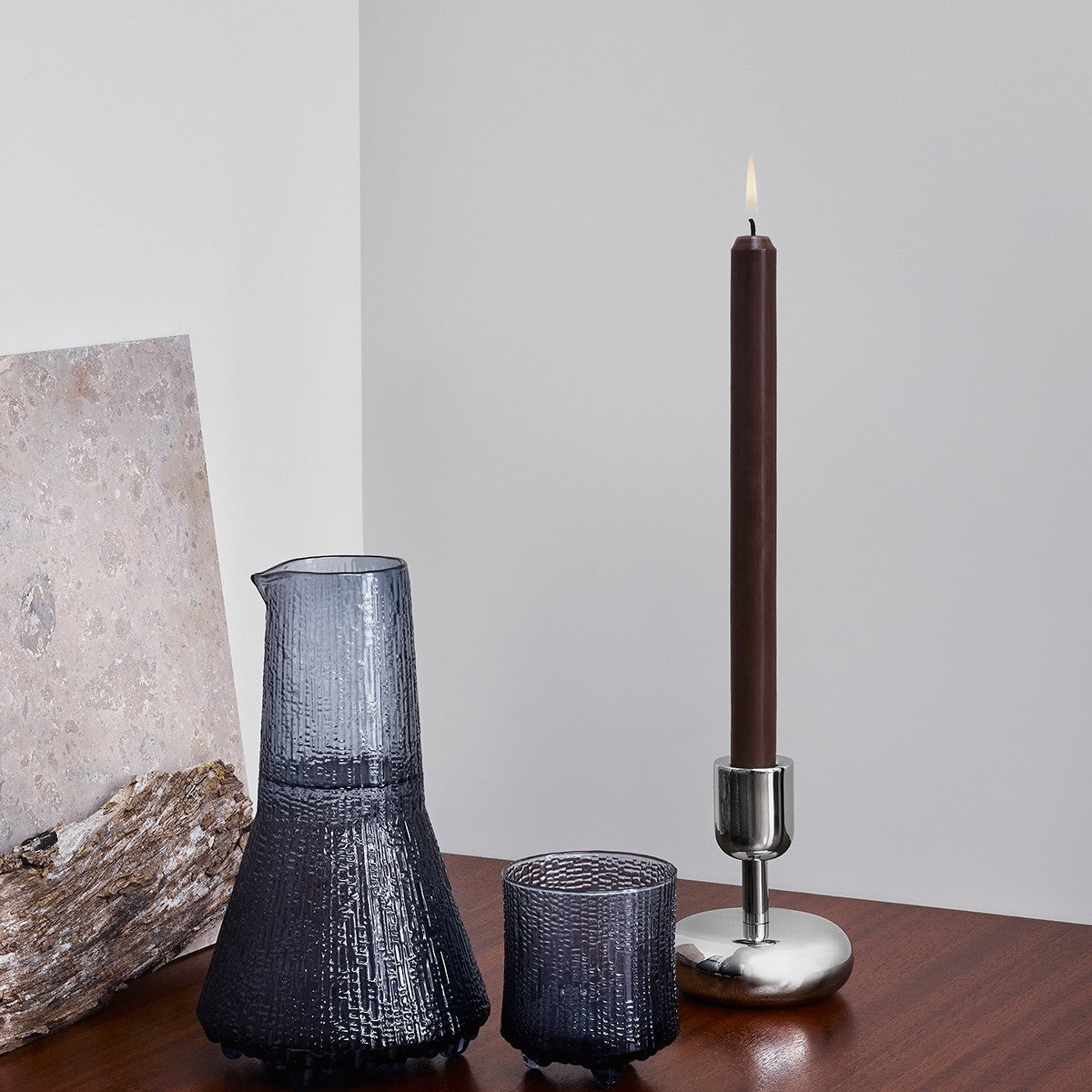 iittala Nappula Stainless Steel Short Candle Holder