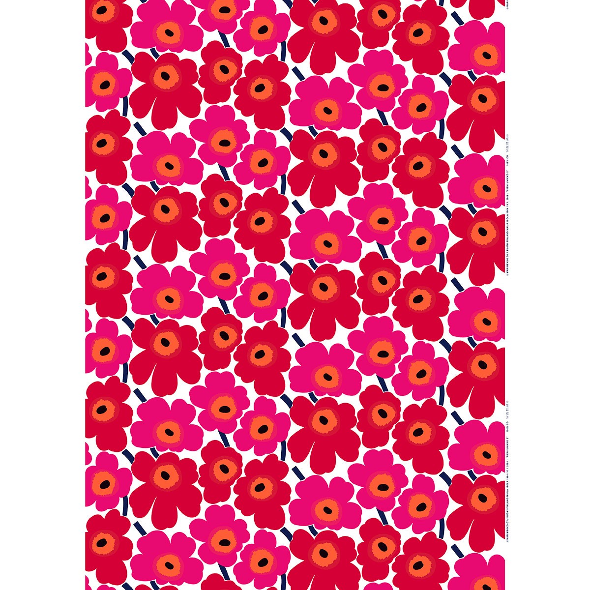 Marimekko Pieni Unikko Red Cotton Fabric