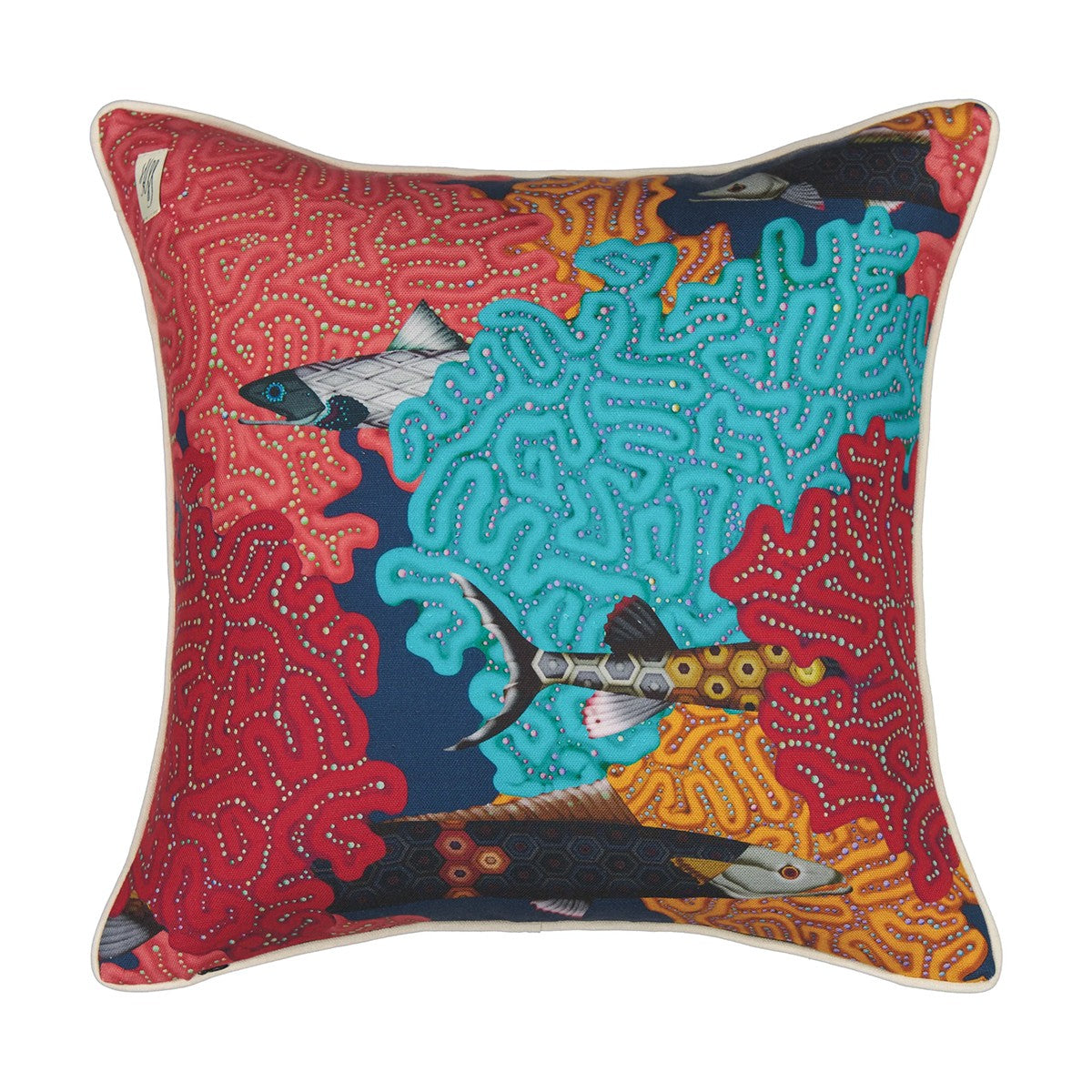 Klaus Haapaniemi Misto Mare Fish Silk Throw Pillow