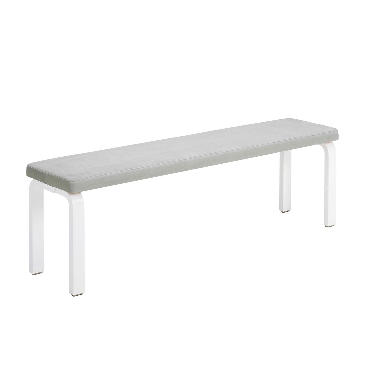 Artek Alvar Aalto Bench 168B - Upholstered Seat w/ White Lacquered Legs
