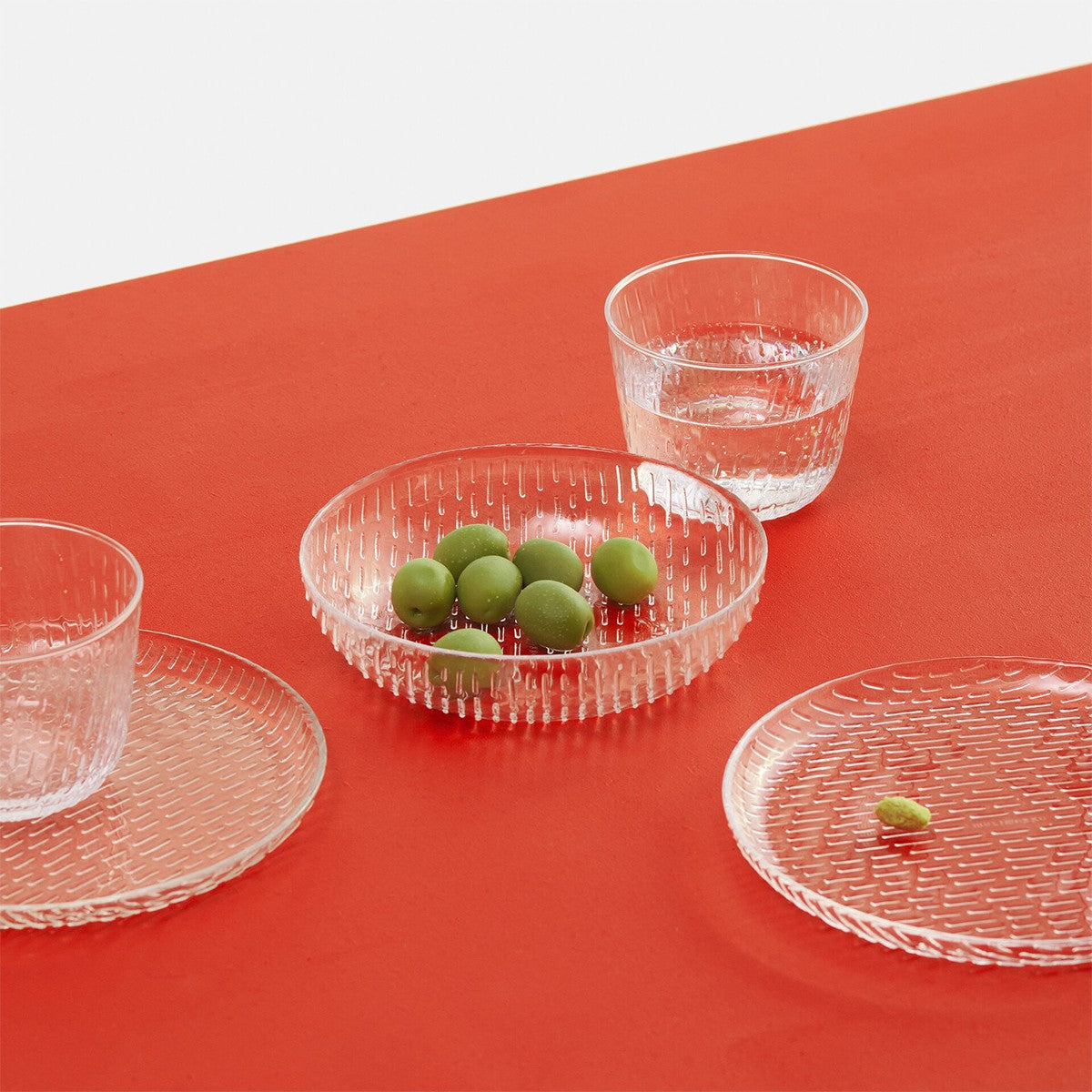 Marimekko Syksy Clear Glass Small Plates - Set of 2