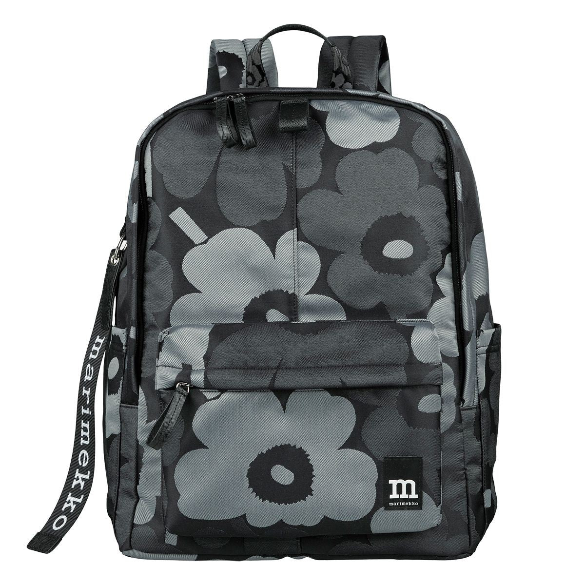 Marimekko Unikko Black / Grey Zip Top Backpack