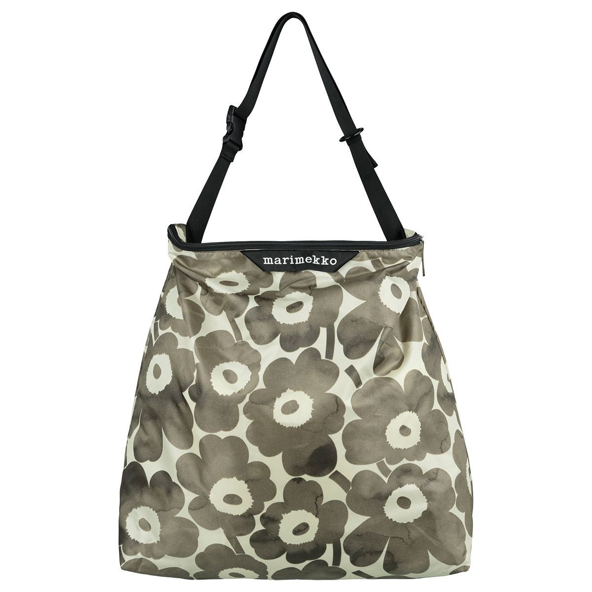 Marimekko Unikko Charcoal / Cream Large Neat Crossbody Shoulder Bag
