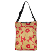 Marimekko Unikko Red / Light Brown Medium Neat Crossbody Shoulder Bag