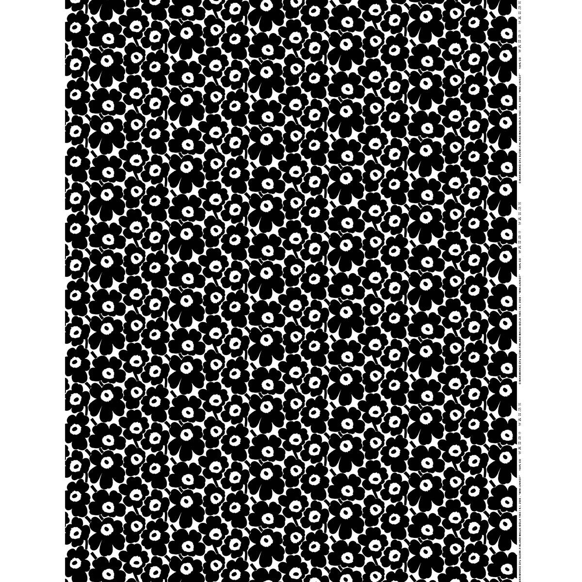 Marimekko Mini Unikko Black / White Cotton Fabric