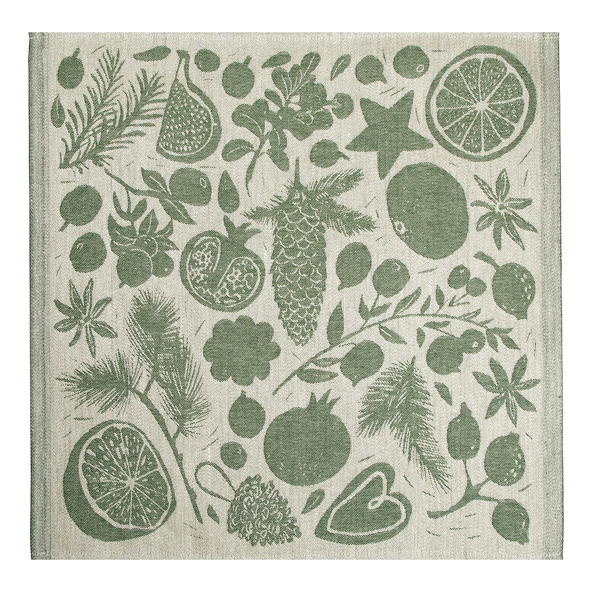 Lapuan Kankurit Talven Tuoksut Green / Beige Napkin / Tea Towel