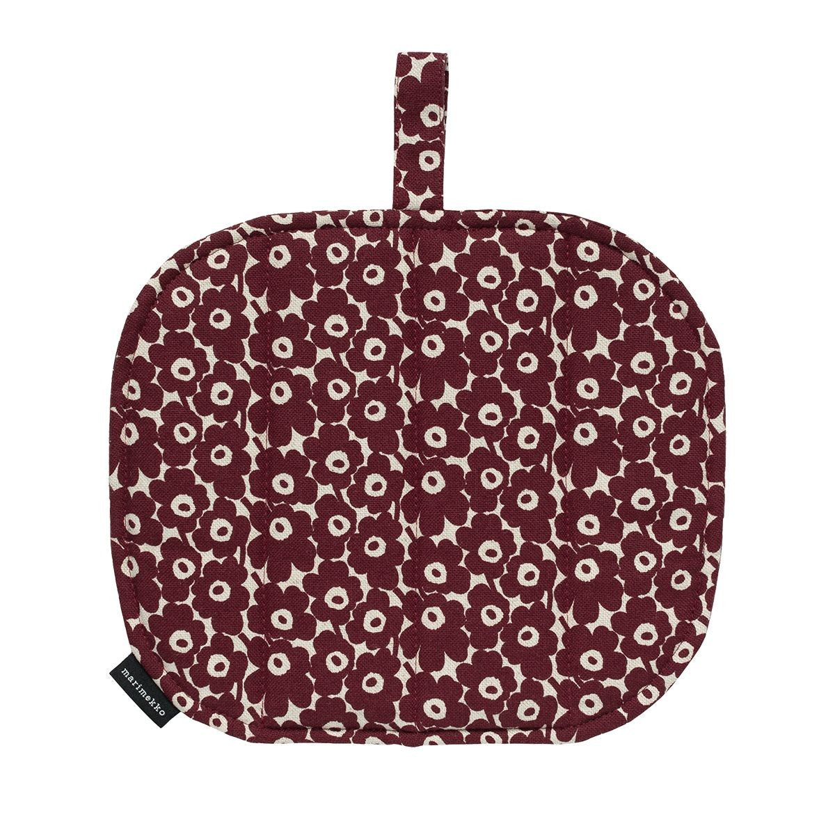 Marimekko Pikkuinen Unikko Burgundy / Cream Pot Holder