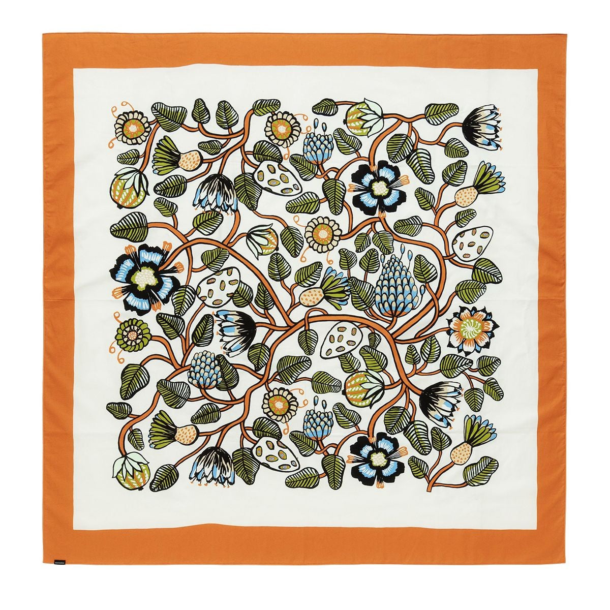 Marimekko Tiara Orange / Green / Blue Square Tablecloth