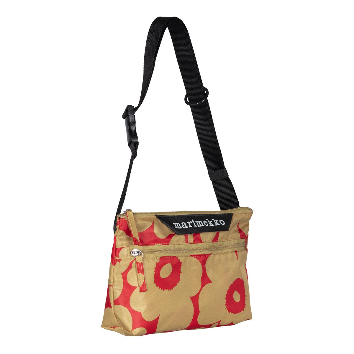 Marimekko Unikko Red / Light Brown Small Neat Crossbody Shoulder Bag